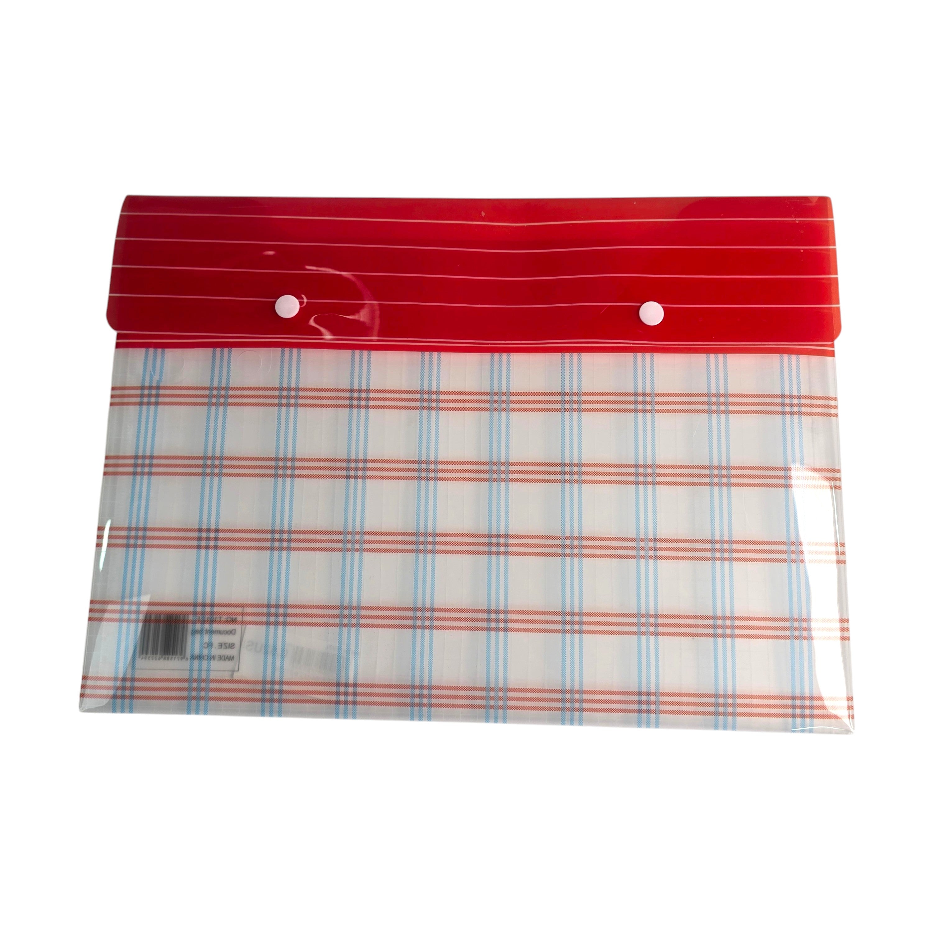 Striped Button Document Folder