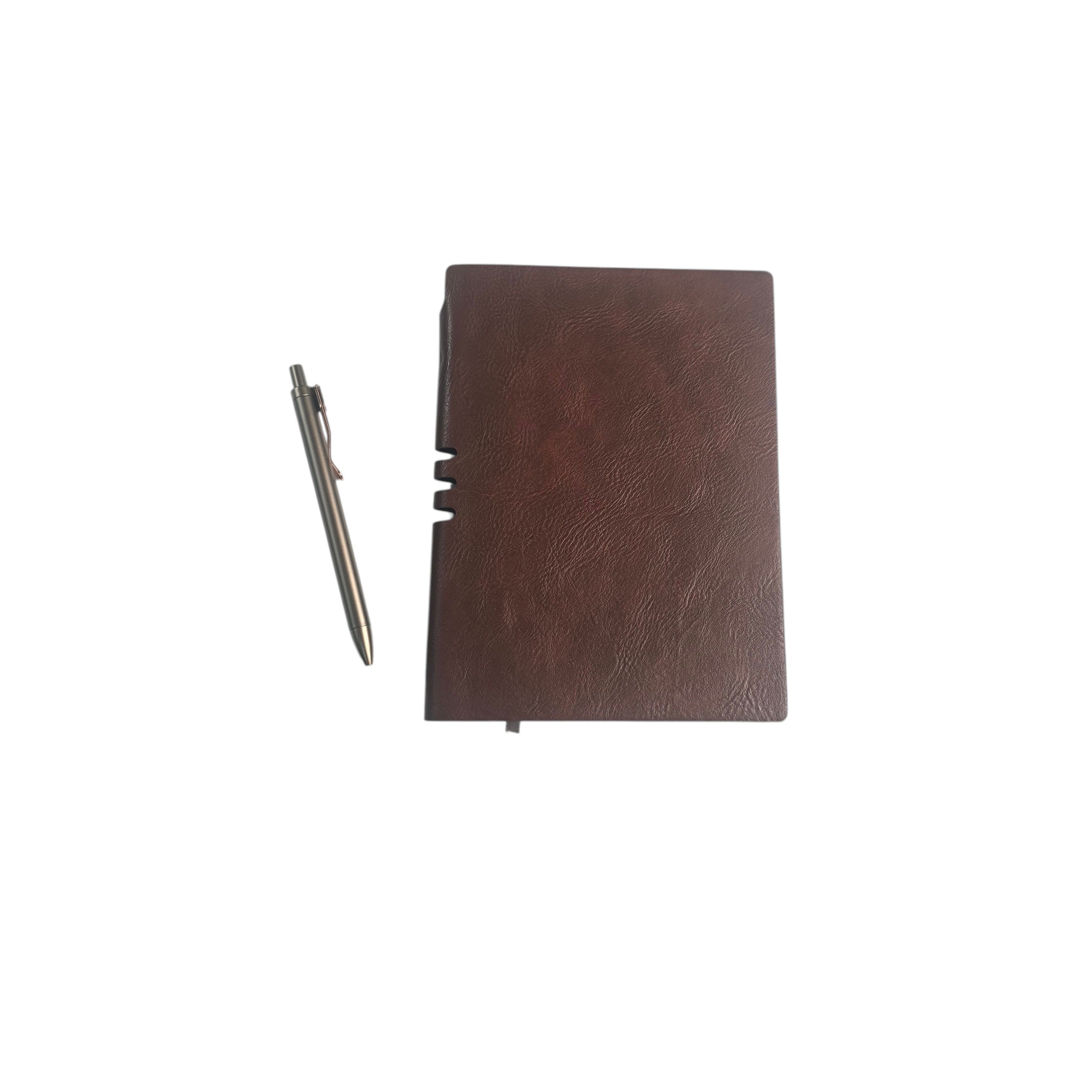 Premium Leather Pocket Notebook A5 with Pen