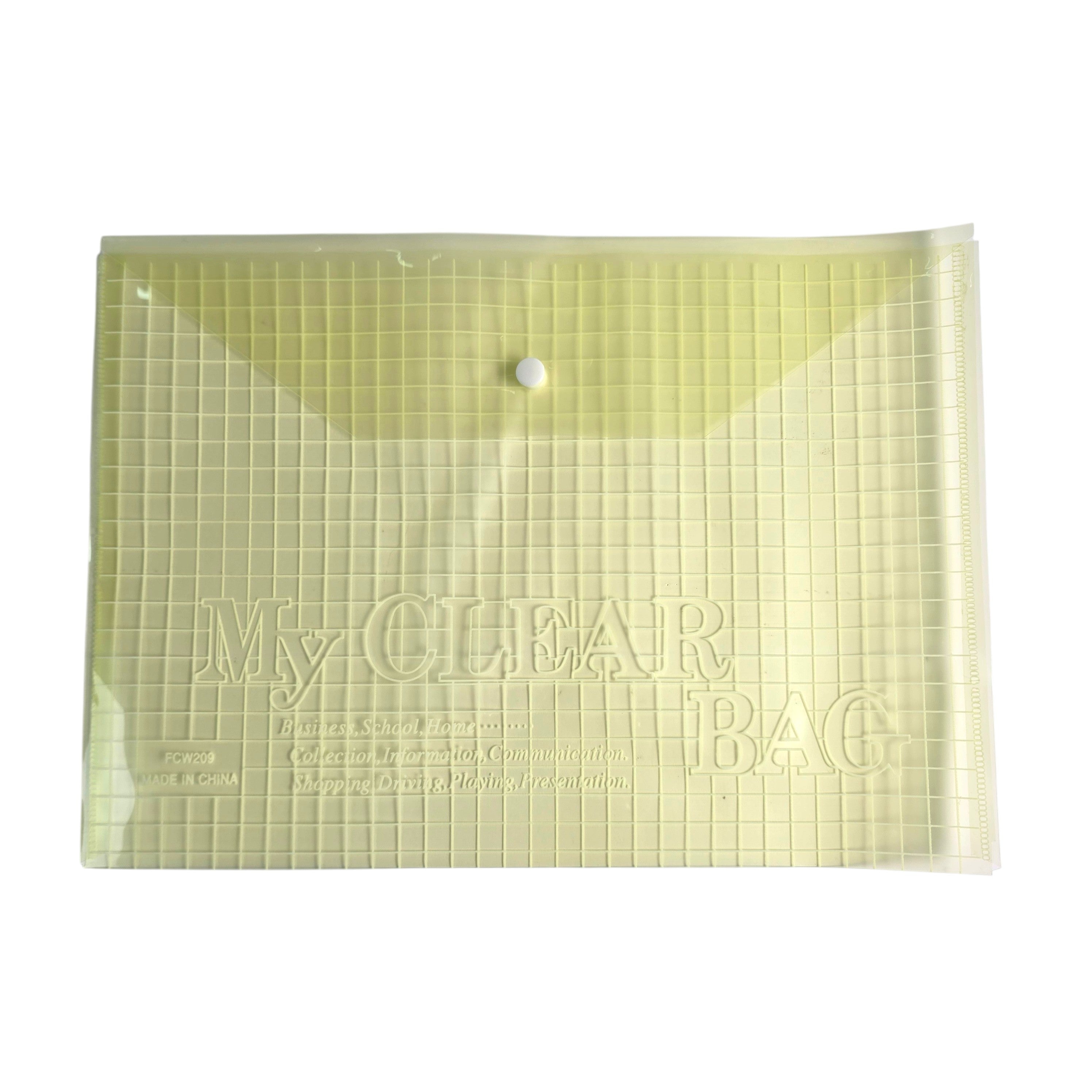 A4 Transparent Grid Snap Button Envelope
