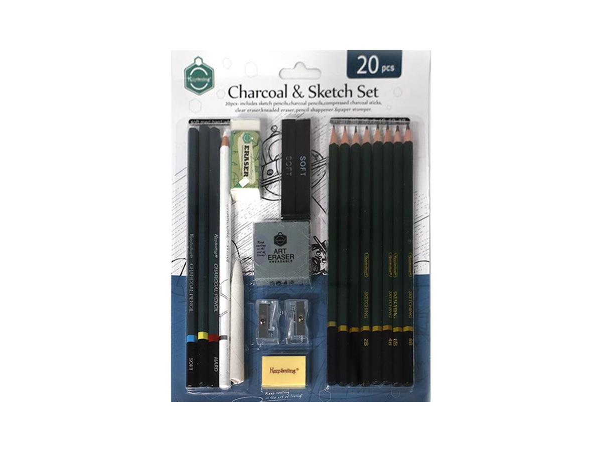 Charcoal Sketch Drawing Set 20 Pieces