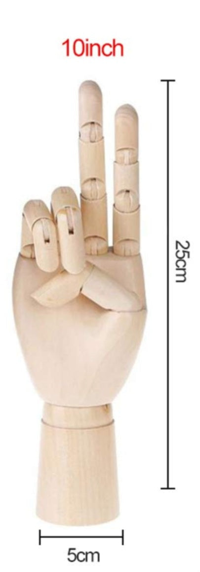 Wooden Mannequin Hand 10 Inch