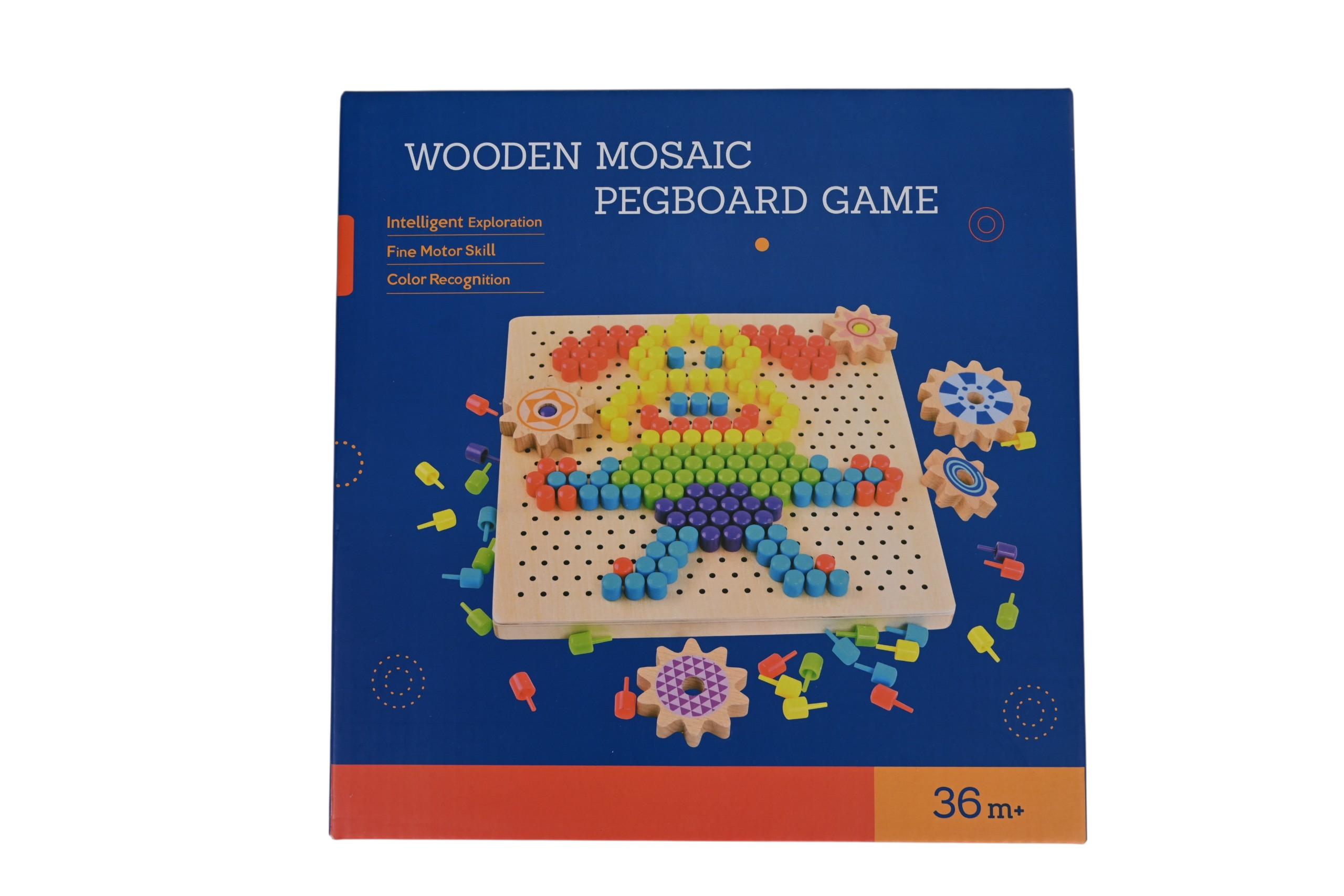 Wooden Mosaic Pegboard Puzzle Game