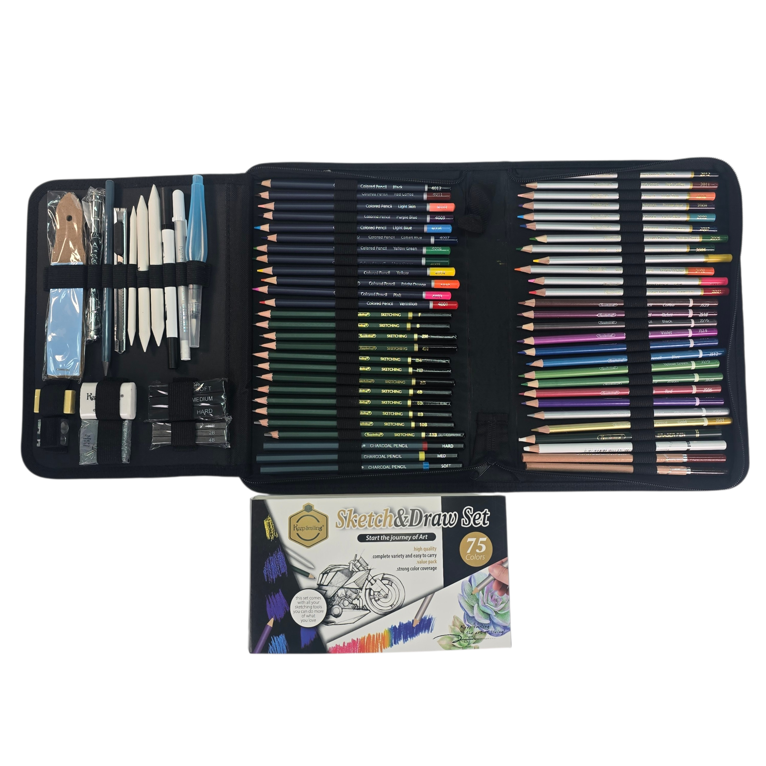 Keep Smiling Sketch and Drawing Kit 75 Pcs Set